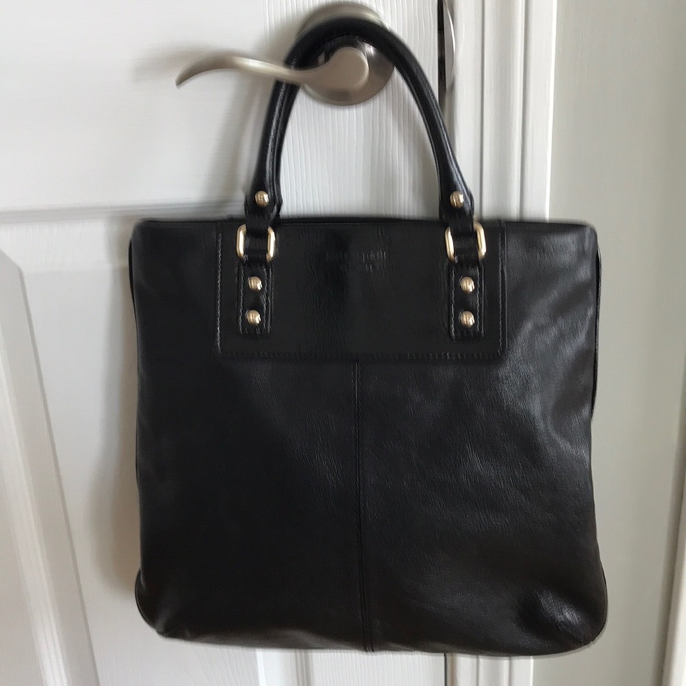 Kate Spade Black Leather Convertible Tote Bag
